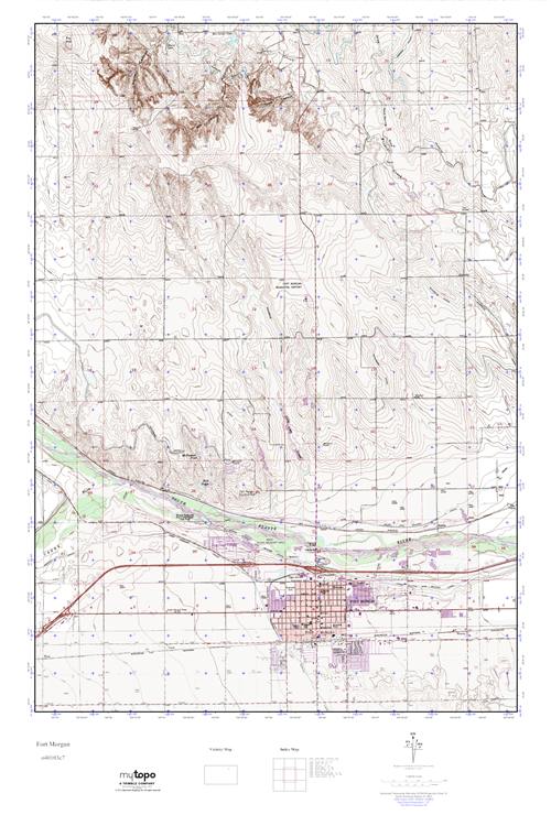 MyTopo Fort Colorado USGS Quad Topo Map