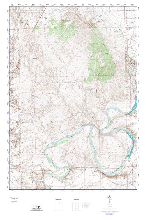 MyTopo Vernal SE, Utah USGS Quad Topo Map