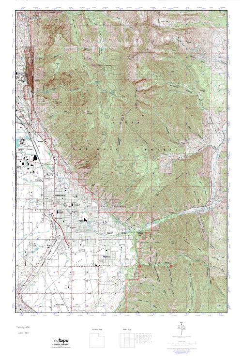 MyTopo Springville, Utah USGS Quad Topo Map