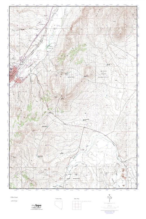 MyTopo Elko East, Nevada USGS Quad Topo Map