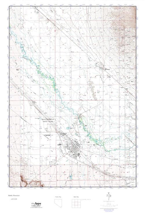 MyTopo Battle Mountain, Nevada USGS Quad Topo Map