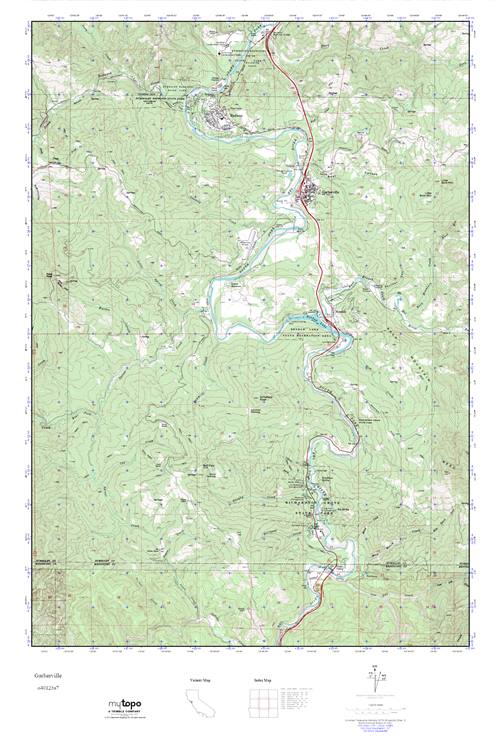 MyTopo Garberville, California USGS Quad Topo Map