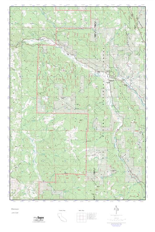MyTopo Dinsmore, California USGS Quad Topo Map
