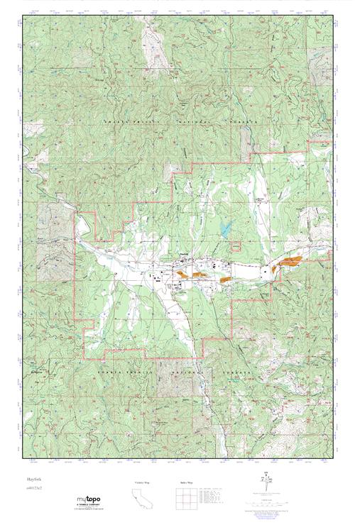 MyTopo Hayfork, California USGS Quad Topo Map