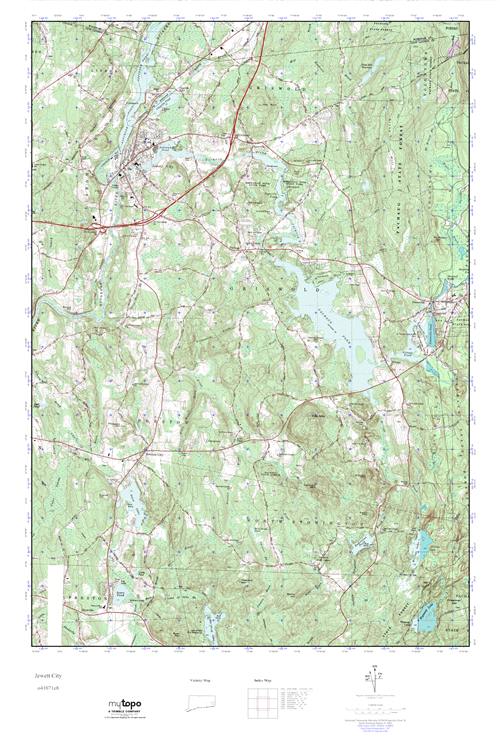 MyTopo Jewett City, Connecticut USGS Quad Topo Map
