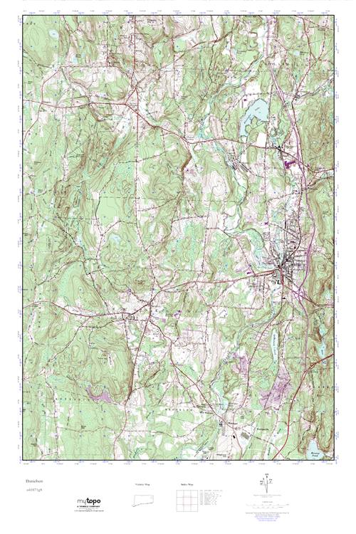 MyTopo Danielson, Connecticut USGS Quad Topo Map