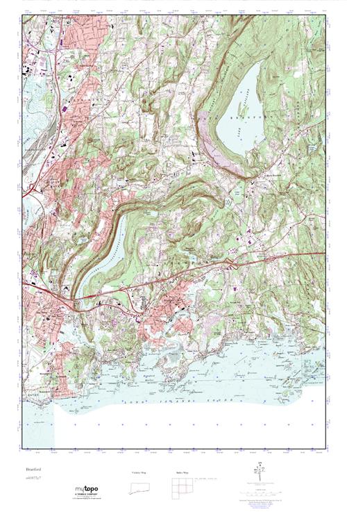 MyTopo Branford, Connecticut USGS Quad Topo Map