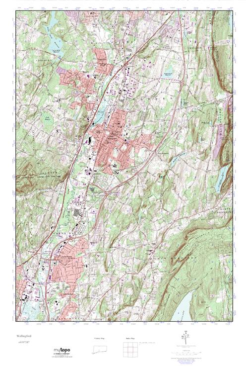 MyTopo Wallingford, Connecticut USGS Quad Topo Map