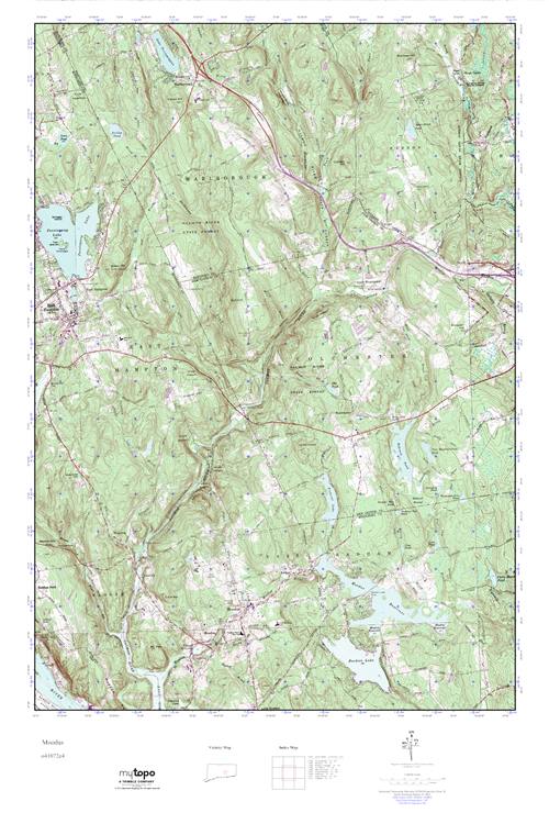 MyTopo Moodus, Connecticut USGS Quad Topo Map