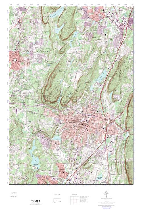 MyTopo Meriden, Connecticut USGS Quad Topo Map