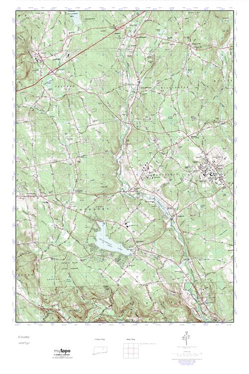 MyTopo Coventry, Connecticut USGS Quad Topo Map