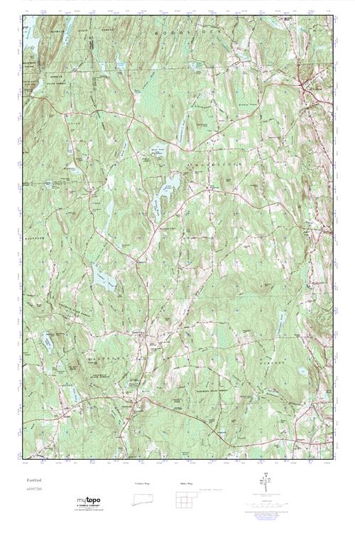 MyTopo Eastford, Connecticut USGS Quad Topo Map