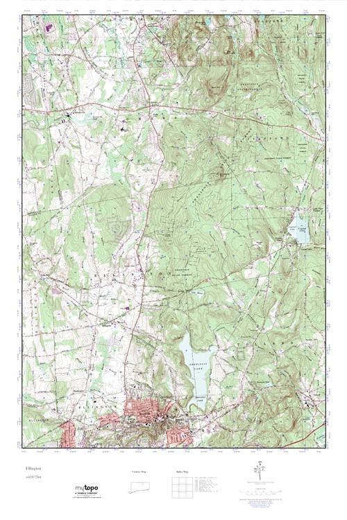 MyTopo Ellington, Connecticut USGS Quad Topo Map