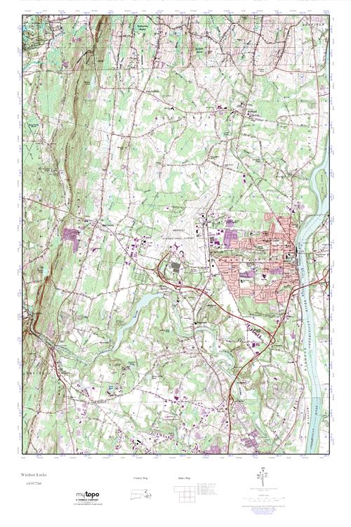 MyTopo Windsor Locks, Connecticut USGS Quad Topo Map