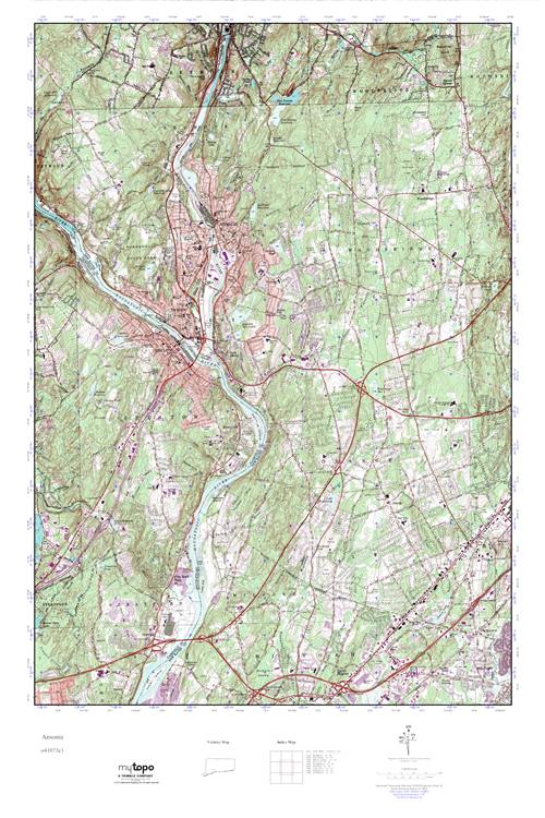 MyTopo Ansonia, Connecticut USGS Quad Topo Map