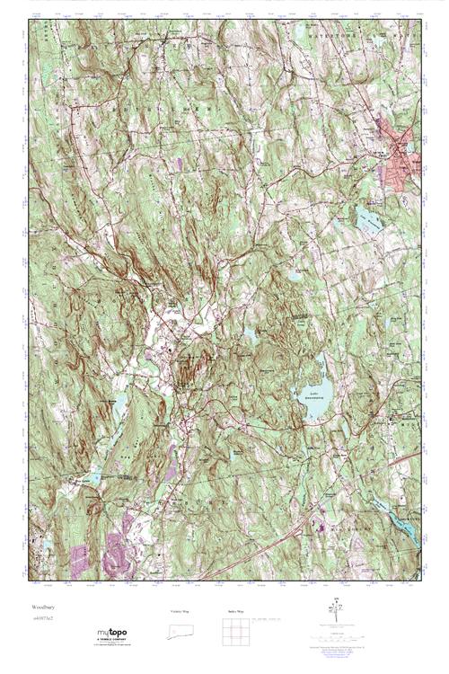 MyTopo Woodbury, Connecticut USGS Quad Topo Map