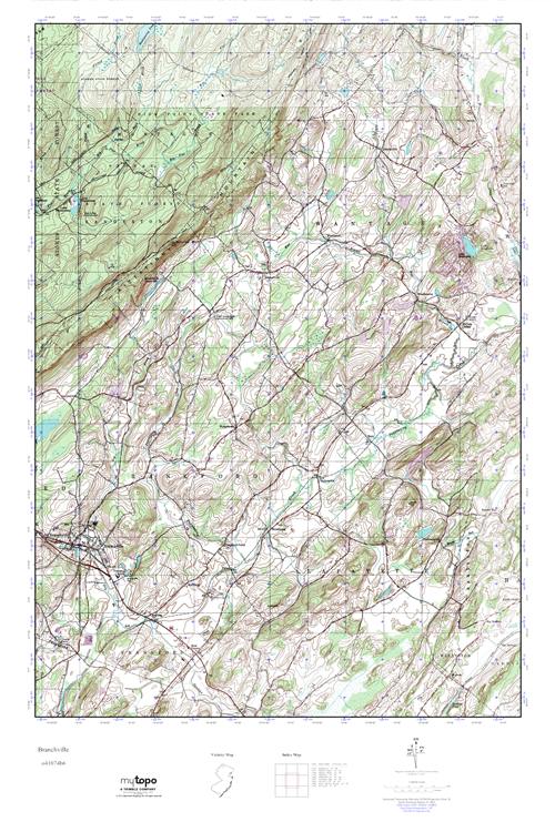 MyTopo Branchville, New Jersey USGS Quad Topo Map