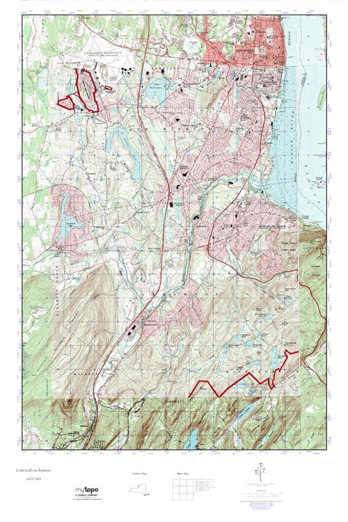 MyTopo Cornwallonhudson, New York USGS Quad Topo Map