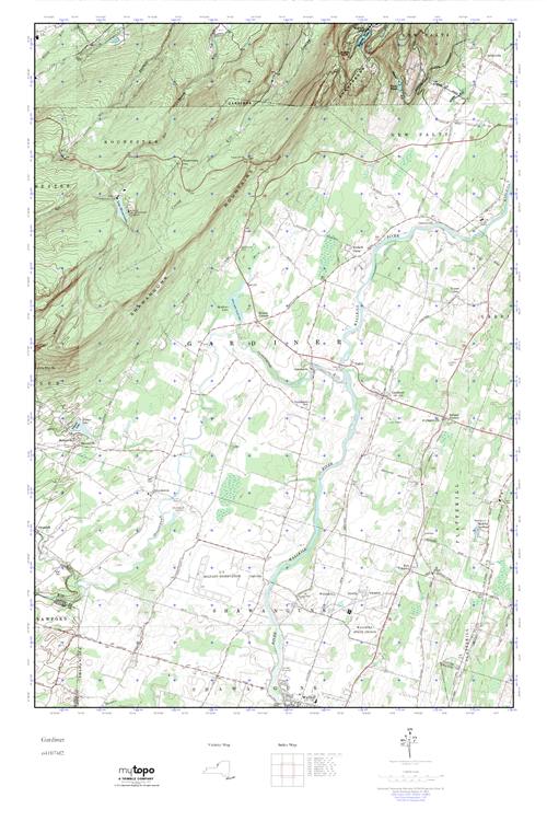 MyTopo Gardiner, New York USGS Quad Topo Map