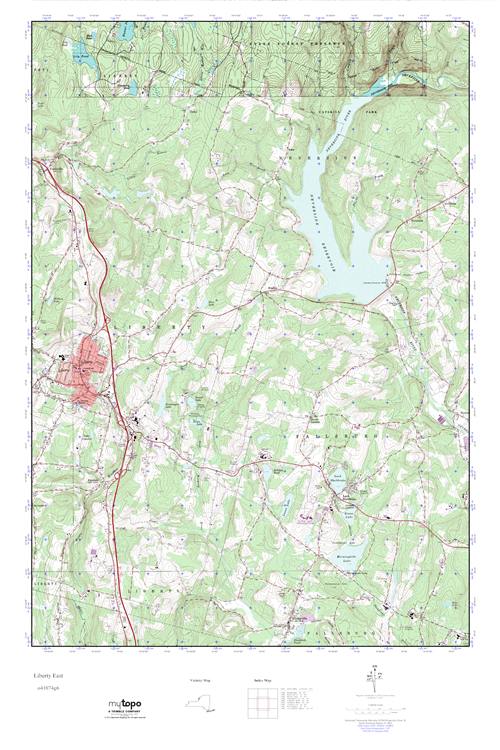MyTopo Liberty East, New York USGS Quad Topo Map