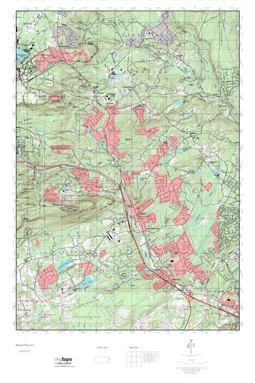 MyTopo Mount Pocono, Pennsylvania USGS Quad Topo Map