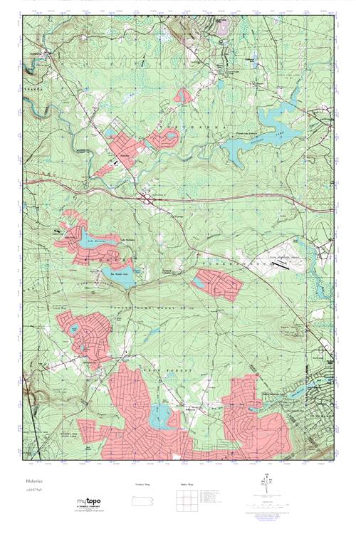 MyTopo Blakeslee, Pennsylvania USGS Quad Topo Map
