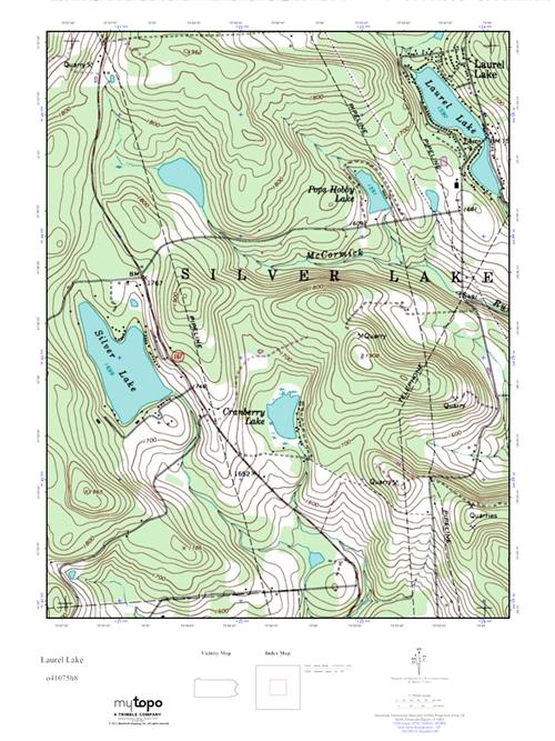 MyTopo Laurel Lake, Pennsylvania USGS Quad Topo Map