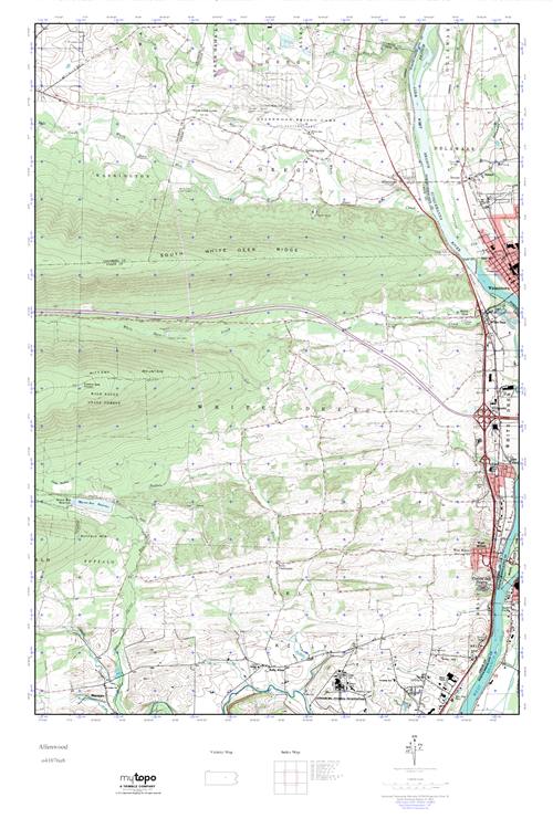 MyTopo Allenwood, Pennsylvania USGS Quad Topo Map