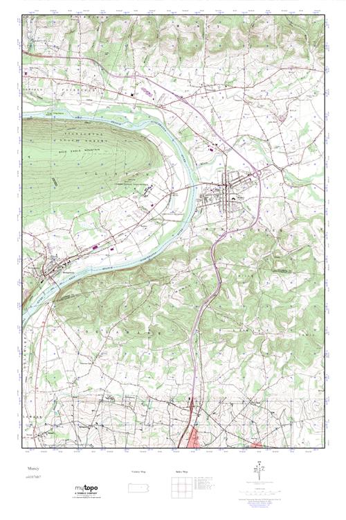 MyTopo Muncy, Pennsylvania USGS Quad Topo Map