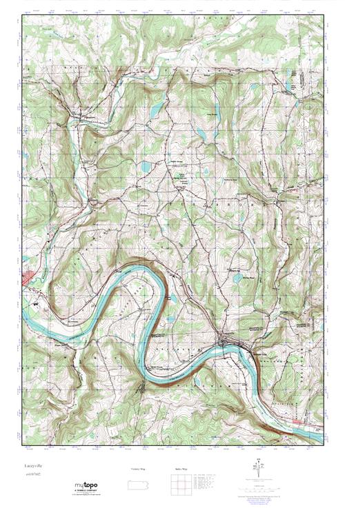 MyTopo Laceyville, Pennsylvania USGS Quad Topo Map
