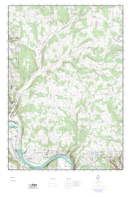 MyTopo Rome, Pennsylvania USGS Quad Topo Map