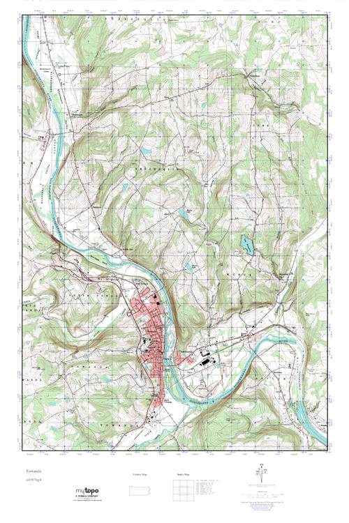MyTopo Towanda, Pennsylvania USGS Quad Topo Map