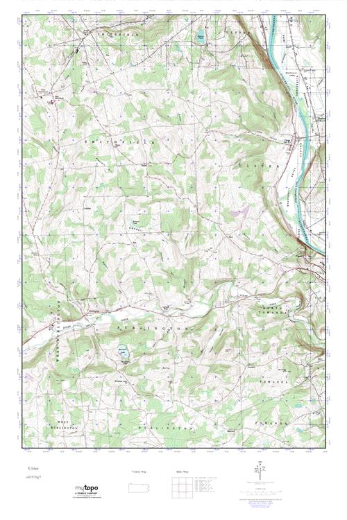 MyTopo Ulster, Pennsylvania USGS Quad Topo Map