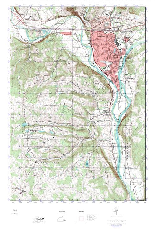 MyTopo Sayre, Pennsylvania USGS Quad Topo Map