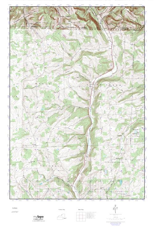 MyTopo Gillett, Pennsylvania USGS Quad Topo Map