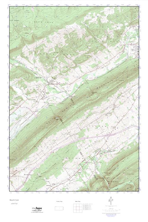 MyTopo Beech Creek, Pennsylvania USGS Quad Topo Map