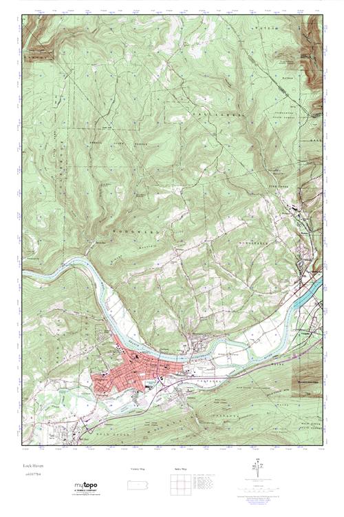 MyTopo Lock Haven, Pennsylvania USGS Quad Topo Map