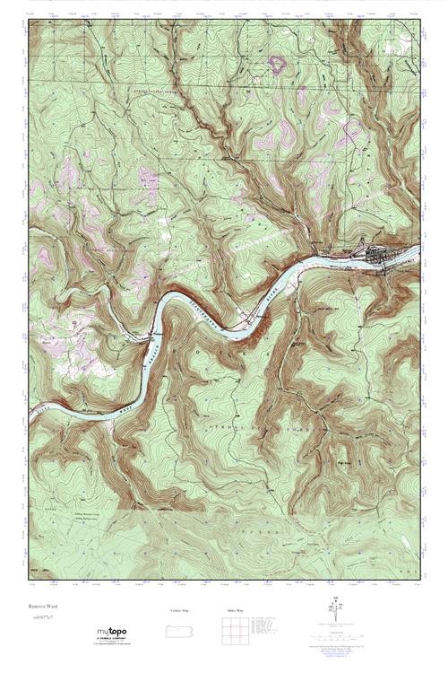 MyTopo Renovo West, Pennsylvania USGS Quad Topo Map
