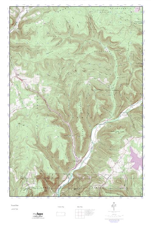 MyTopo Trout Run, Pennsylvania USGS Quad Topo Map