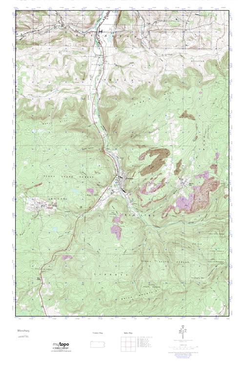 MyTopo Blossburg, Pennsylvania USGS Quad Topo Map