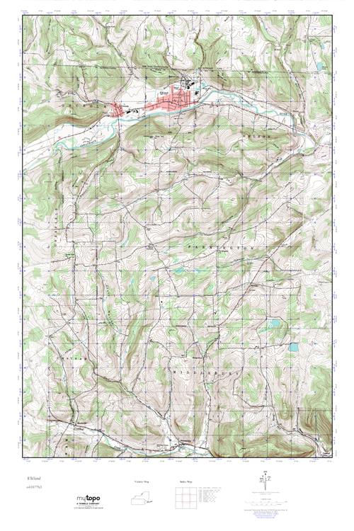 MyTopo Elkland, Pennsylvania USGS Quad Topo Map