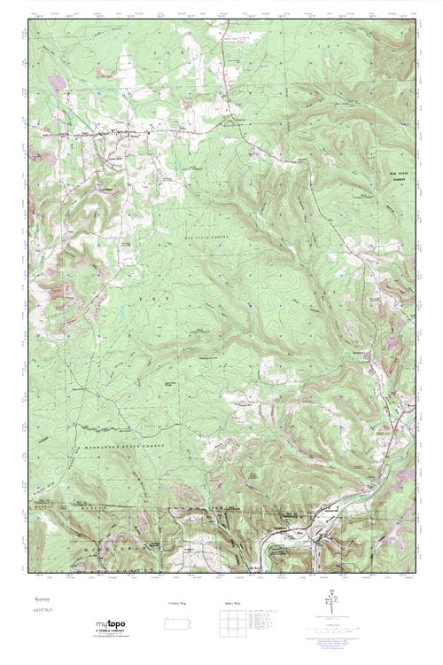 MyTopo Kersey, Pennsylvania USGS Quad Topo Map