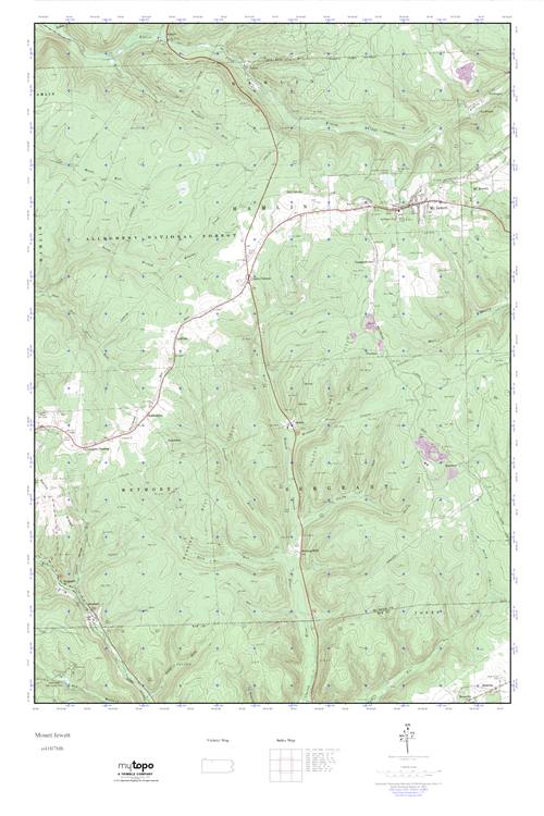 MyTopo Mount Jewett, Pennsylvania USGS Quad Topo Map