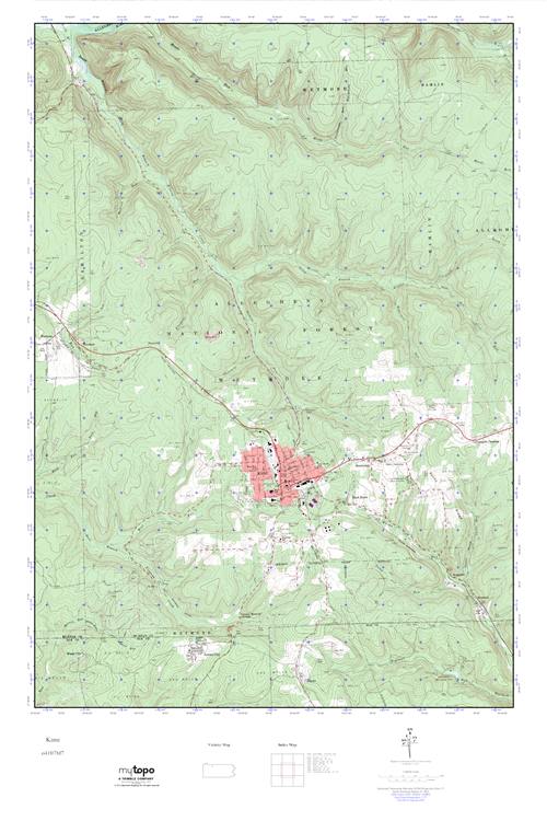 MyTopo Kane, Pennsylvania USGS Quad Topo Map