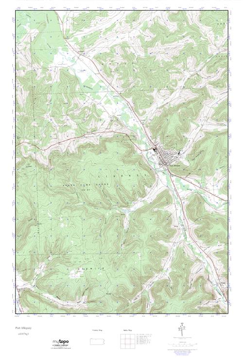 MyTopo Port Allegany, Pennsylvania USGS Quad Topo Map