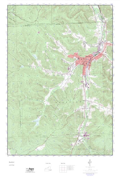 MyTopo Bradford, Pennsylvania USGS Quad Topo Map