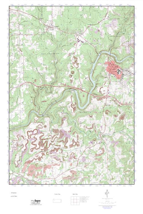 MyTopo Clarion, Pennsylvania USGS Quad Topo Map