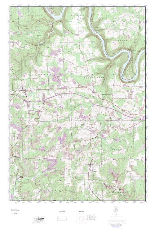 MyTopo Eau Claire, Pennsylvania USGS Quad Topo Map