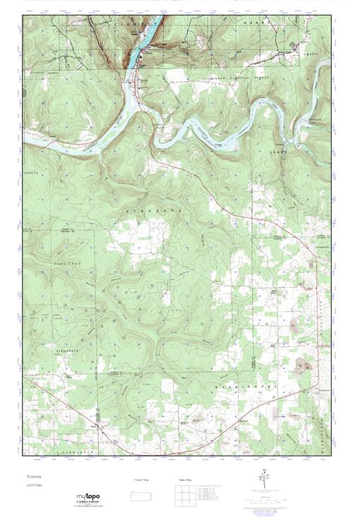 MyTopo Tionesta, Pennsylvania USGS Quad Topo Map