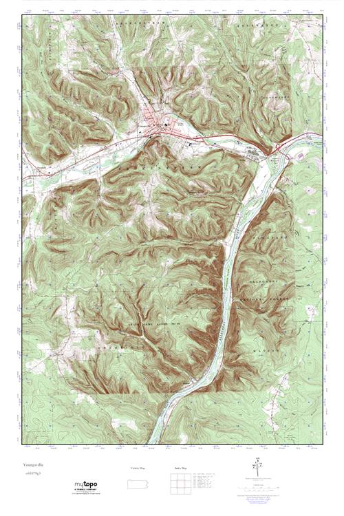 MyTopo Youngsville, Pennsylvania USGS Quad Topo Map